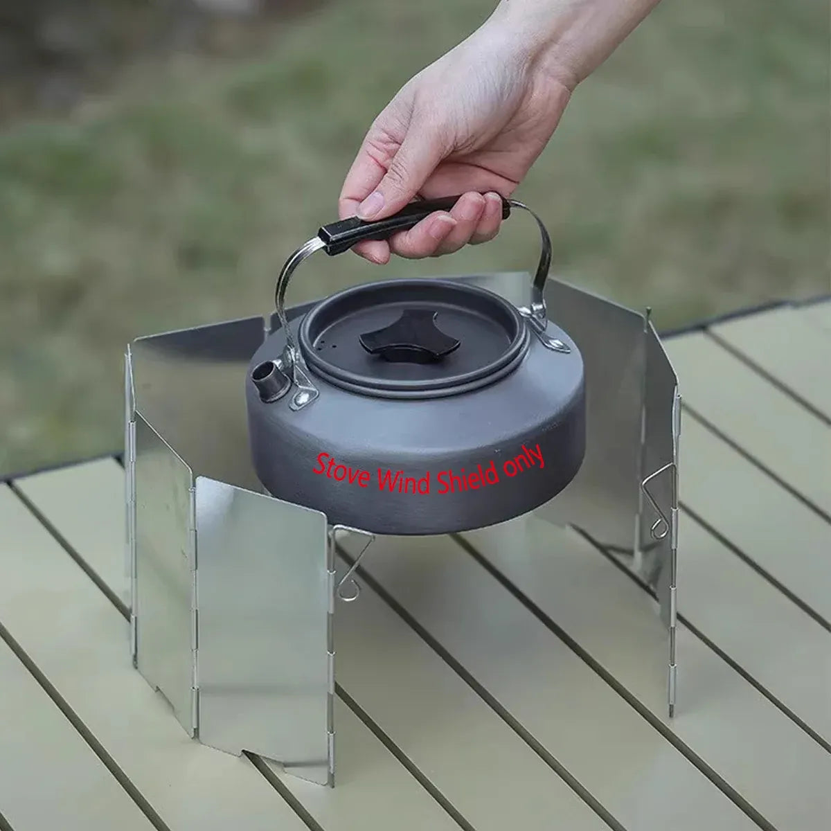 Camping Stove Wind Shield 9PC Foldable Wind Cover Silver Outdoor Portable Burner