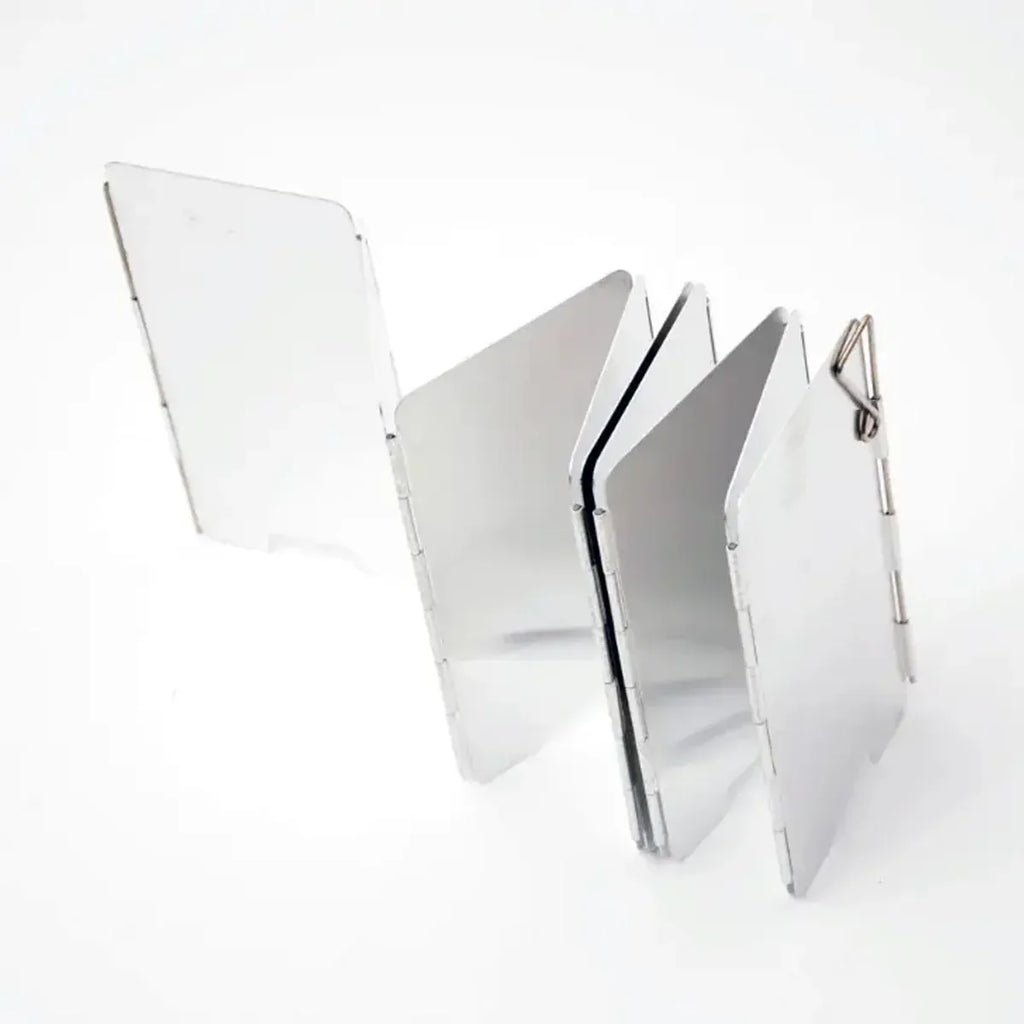 Camping Stove Wind Shield 9PC Foldable Wind Cover Silver Outdoor Portable Burner