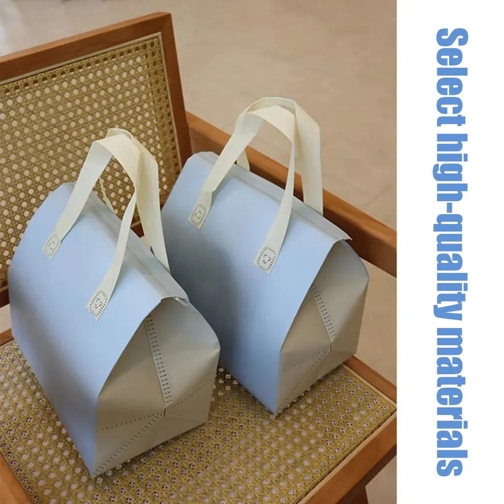 Packaging Bags 50pcs Thermal Insulated Takeaway Carrier Bags for Cups and Boxes - Blue