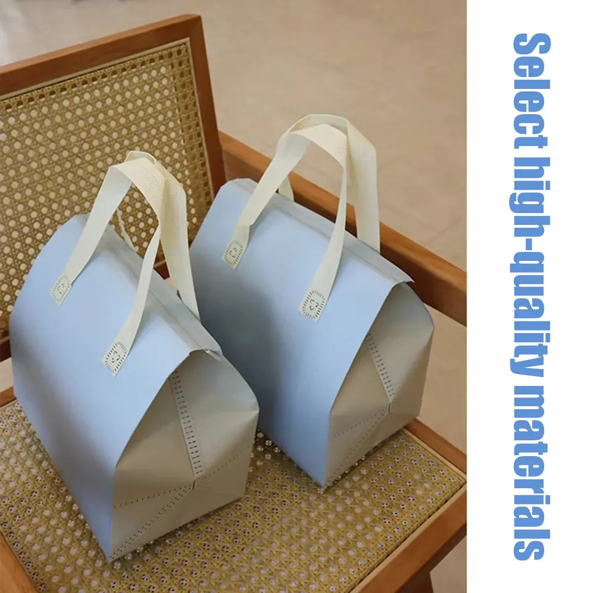 Packaging Bags 50pcs Thermal Insulated Takeaway Carrier Bags for Cups and Boxes - Blue