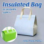 Packaging Bags 50pcs Thermal Insulated Takeaway Carrier Bags for Cups and Boxes - Green