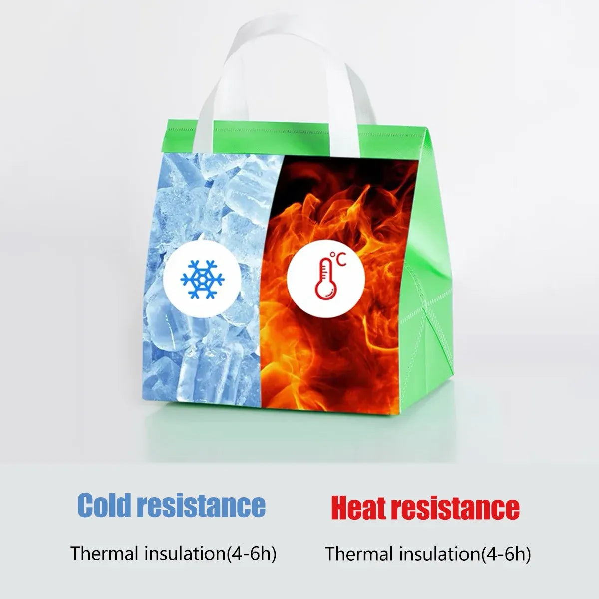 Packaging Bags 50pcs Thermal Insulated Takeaway Carrier Bags for Cups and Boxes - Green