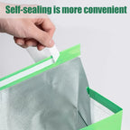 Packaging Bags 50pcs Thermal Insulated Takeaway Carrier Bags for Cups and Boxes - Green