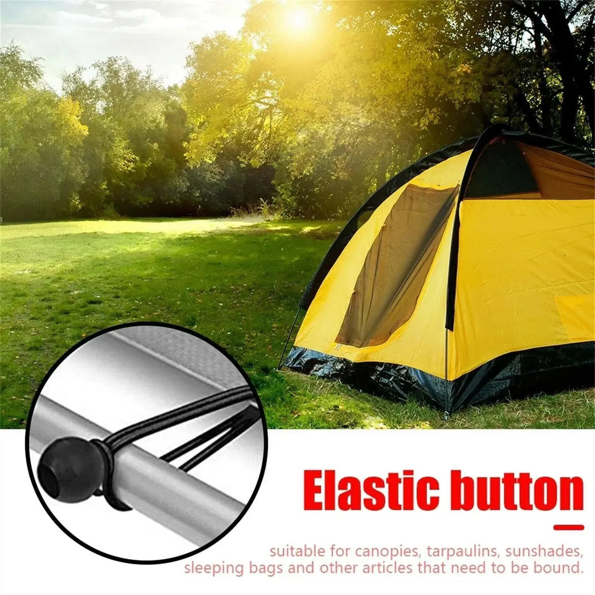 25X Elastic Ball Rope Bungee Cord Tarp Tie Down Strap Camping Tent Luggage Cord