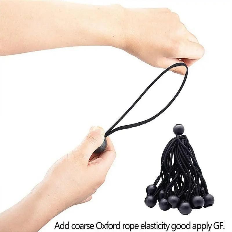 25X Elastic Ball Rope Bungee Cord Tarp Tie Down Strap Camping Tent Luggage Cord