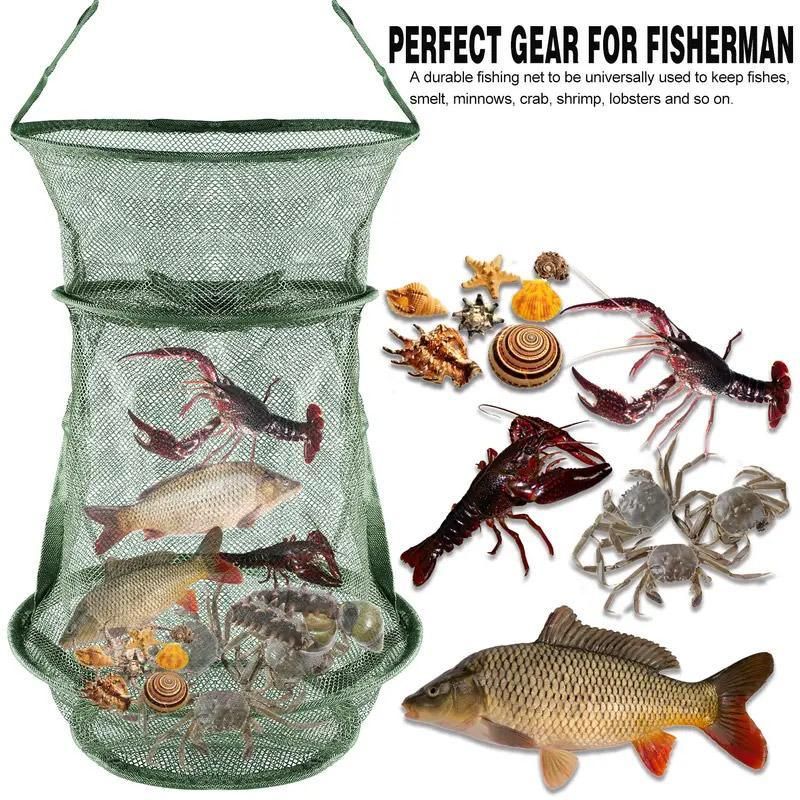 Fish Trap Crab Trap Nylon Mesh Fishing Trap Portable Fish Catcher Outdoor