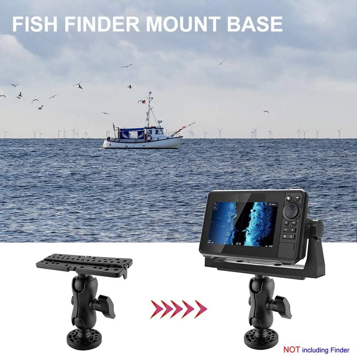 Kayak Fish Finder Mount Base Holder Navigation Bracket Boat Accessory For Marine