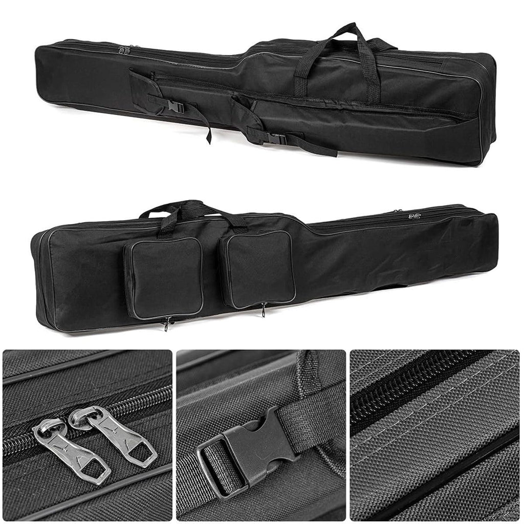 130cm Big Belly Fishing Tackle Bag Rod Storage Carry Case Outdoor Fishing Bag - Black