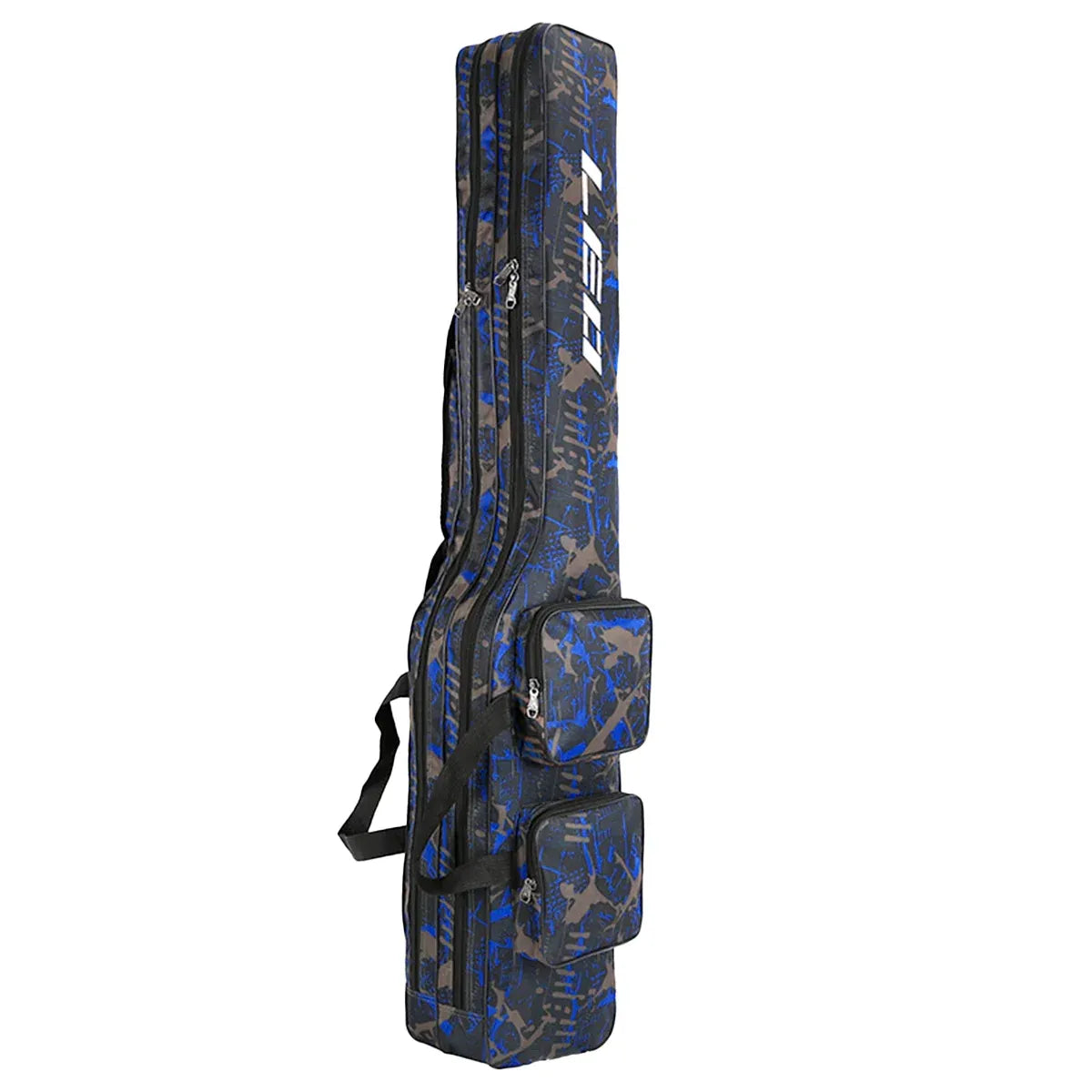 130cm Big Belly Fishing Tackle Bag Rod Storage Carry Case Outdoor Fishing Bag - Deep blue camouflage