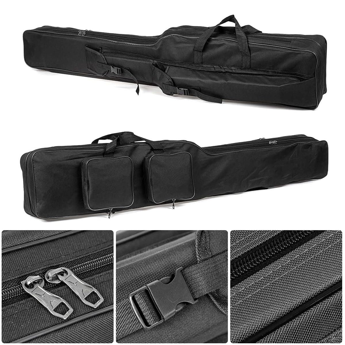 130cm Big Belly Fishing Tackle Bag Rod Storage Carry Case Outdoor Fishing Bag - Deep blue camouflage
