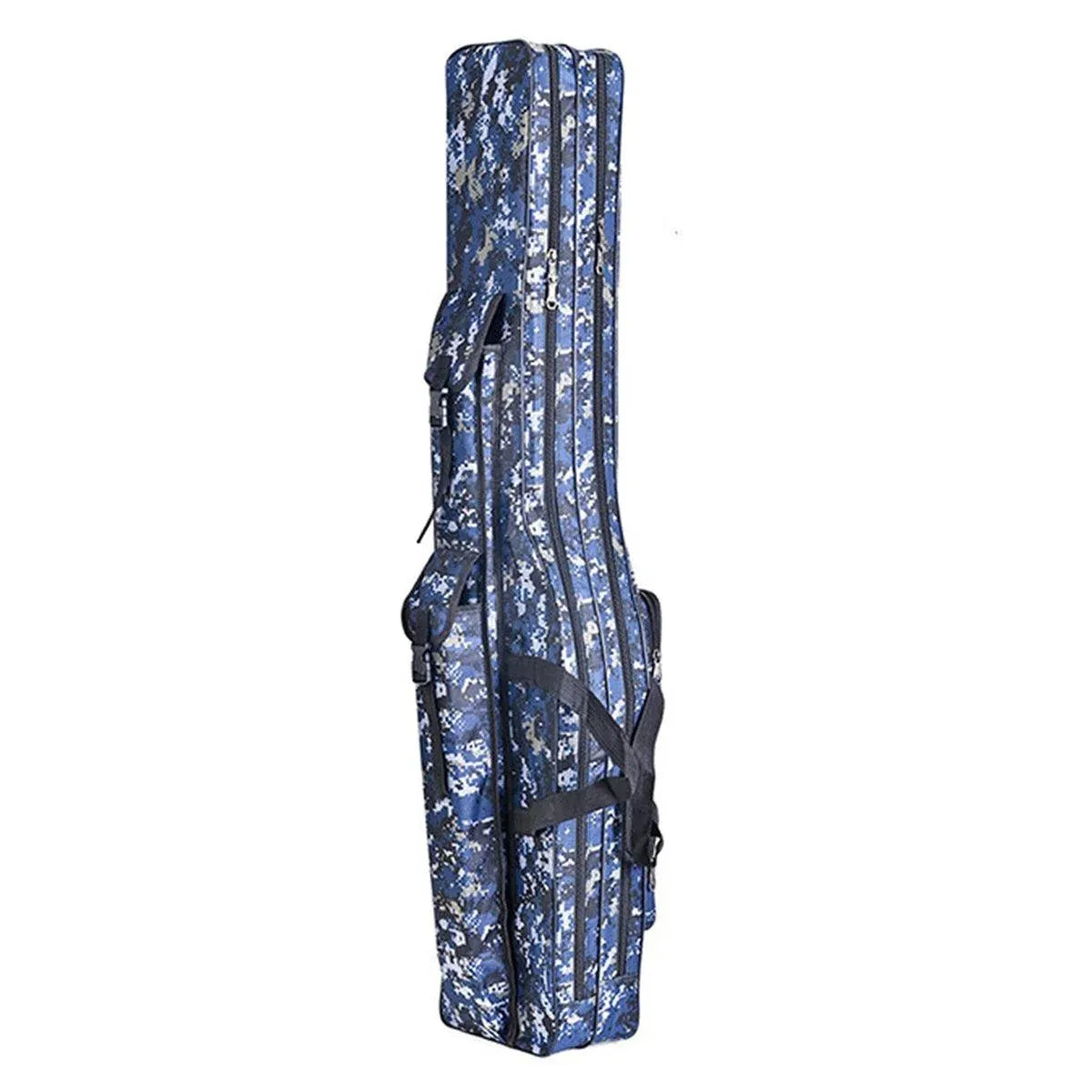130cm Big Belly Fishing Tackle Bag Rod Storage Carry Case Outdoor Fishing Bag - Light blue camouflage