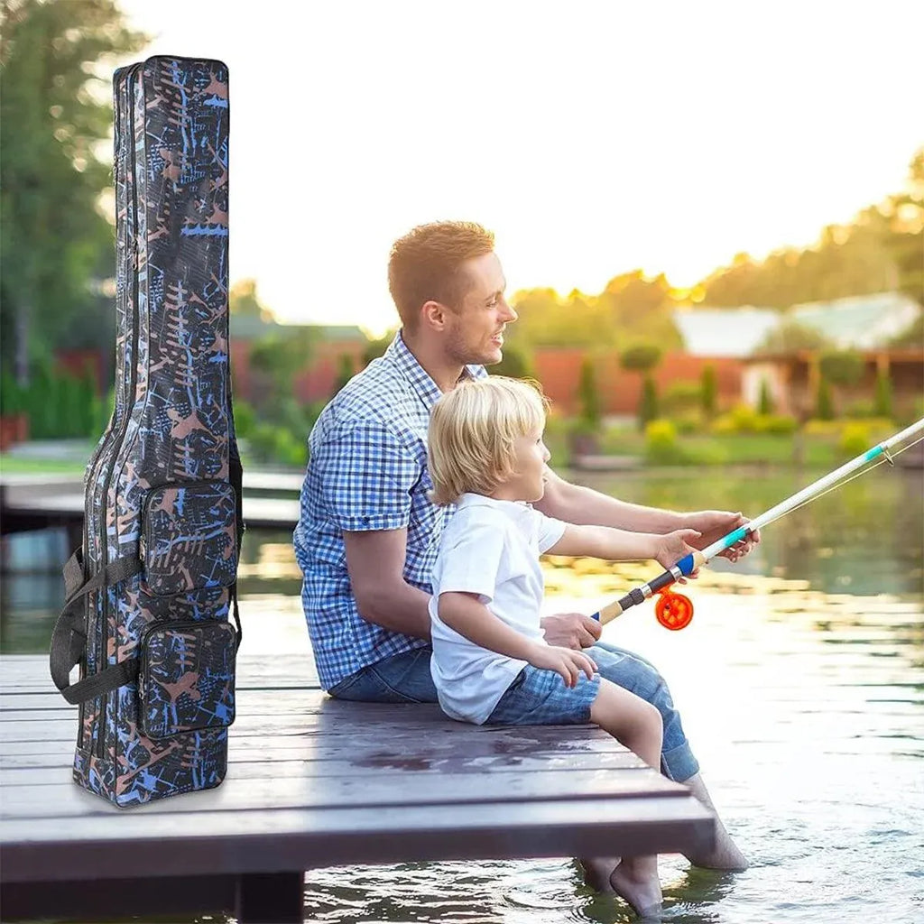130cm Big Belly Fishing Tackle Bag Rod Storage Carry Case Outdoor Fishing Bag - Snake skin camouflage