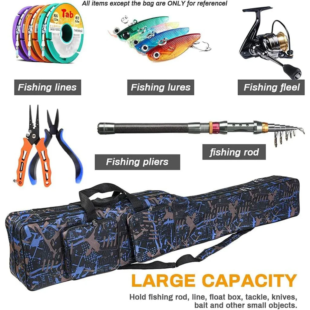 130cm Big Belly Fishing Tackle Bag Rod Storage Carry Case Outdoor Fishing Bag - Snake skin camouflage