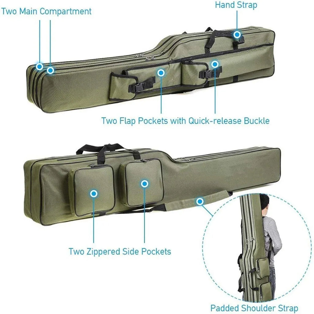 130cm Big Belly Fishing Tackle Bag Rod Storage Carry Case Outdoor Fishing Bag - Snake skin camouflage