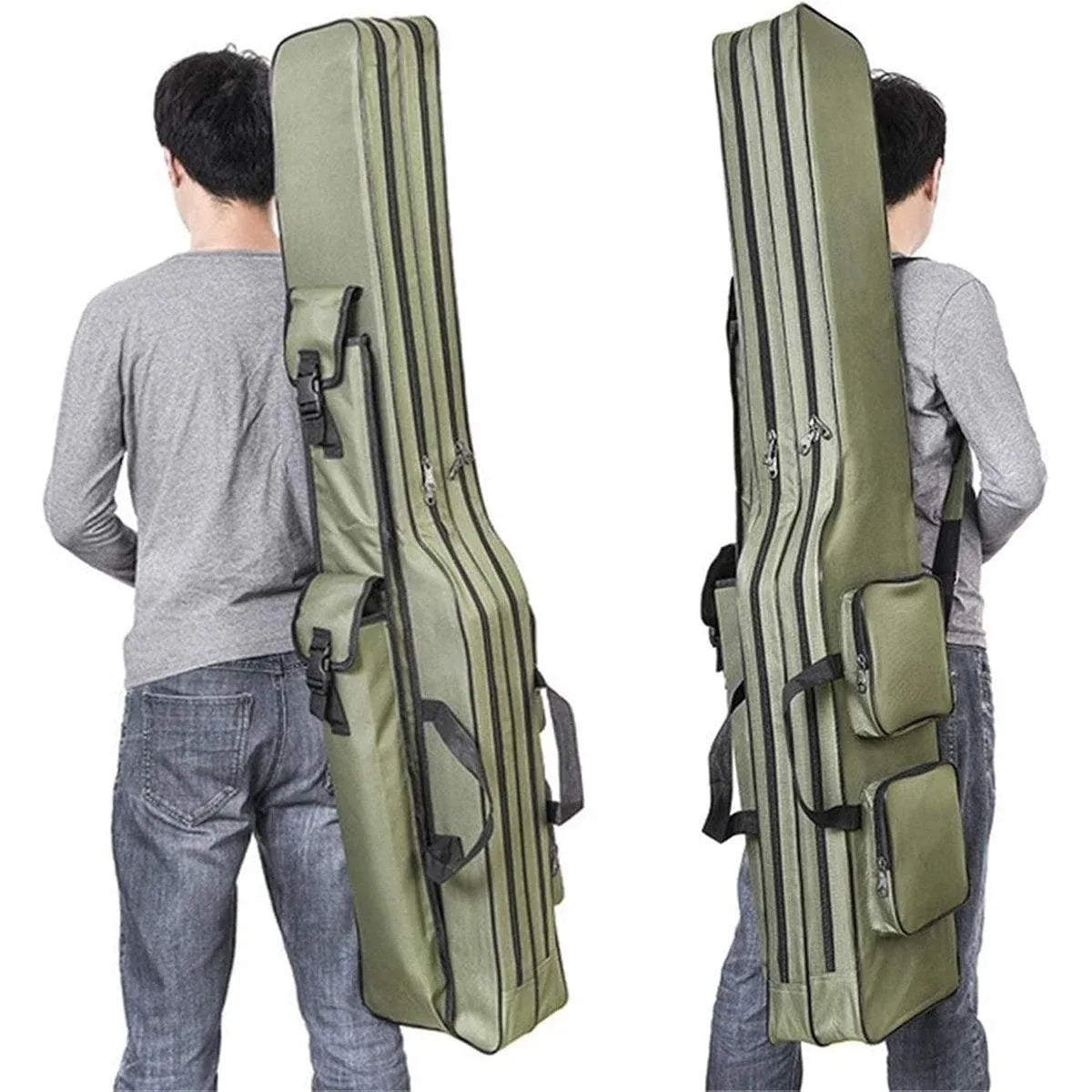130cm Big Belly Fishing Tackle Bag Rod Storage Carry Case Outdoor Fishing Bag - Snake skin camouflage