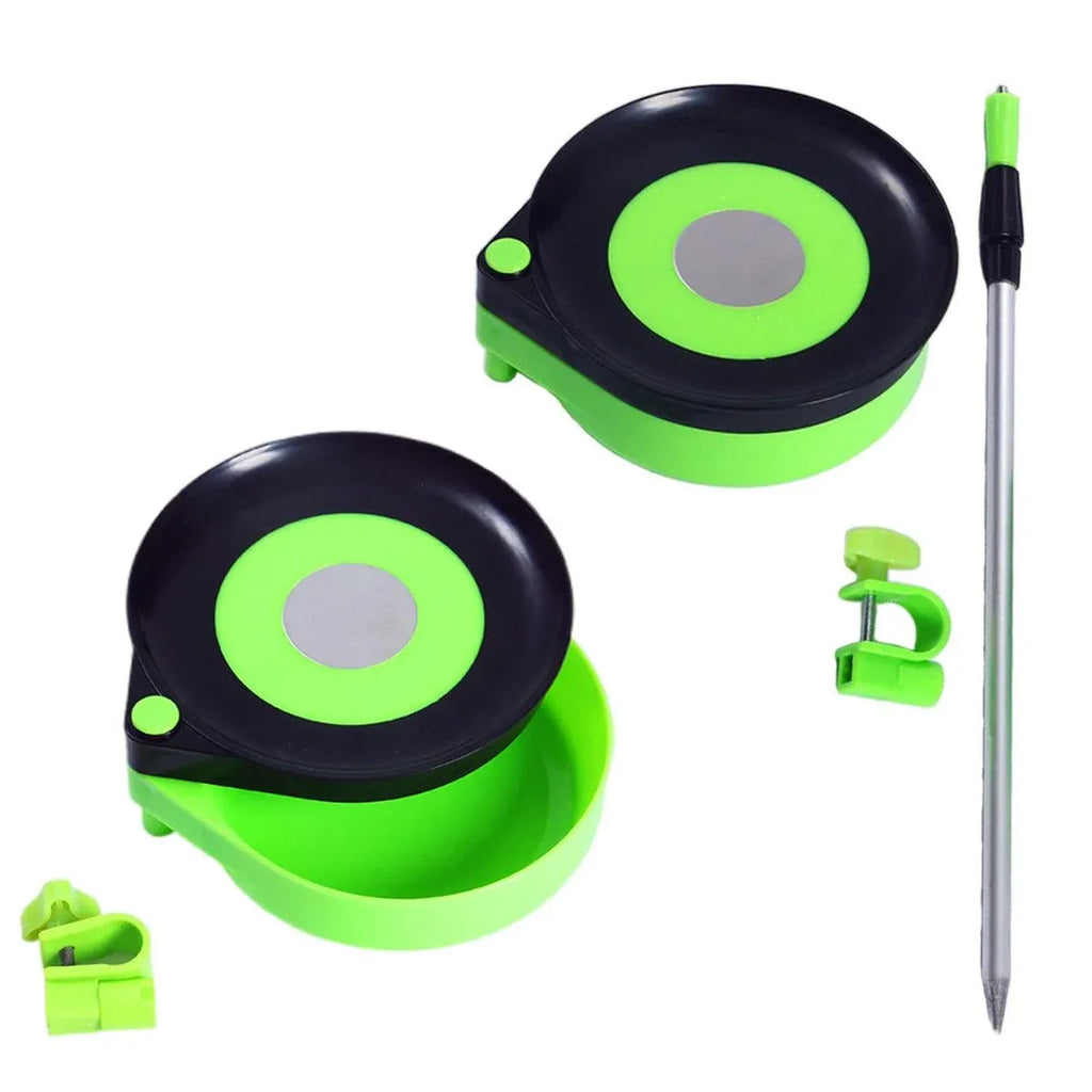 Magnetic Bait Tray Centre Fishing Tackle Box Feeder Holder for Carp Angling - Ground rod and clip