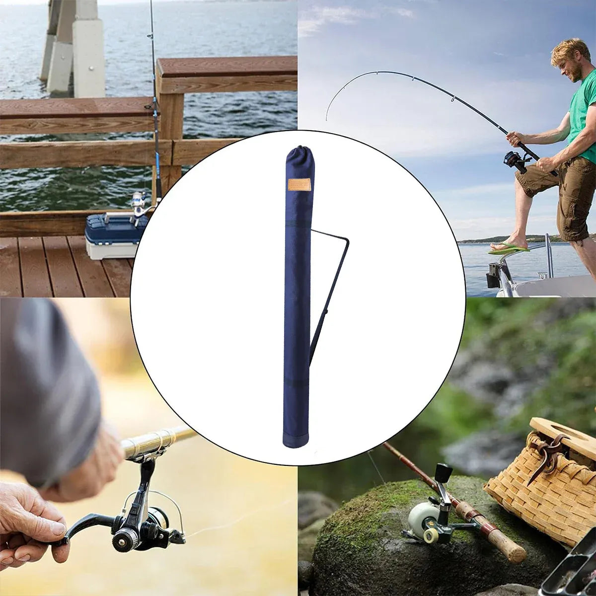 Outdoor Portable Fishing Rod Bag Folding Storage Carrier Waterproof Fishing Case - 120cm