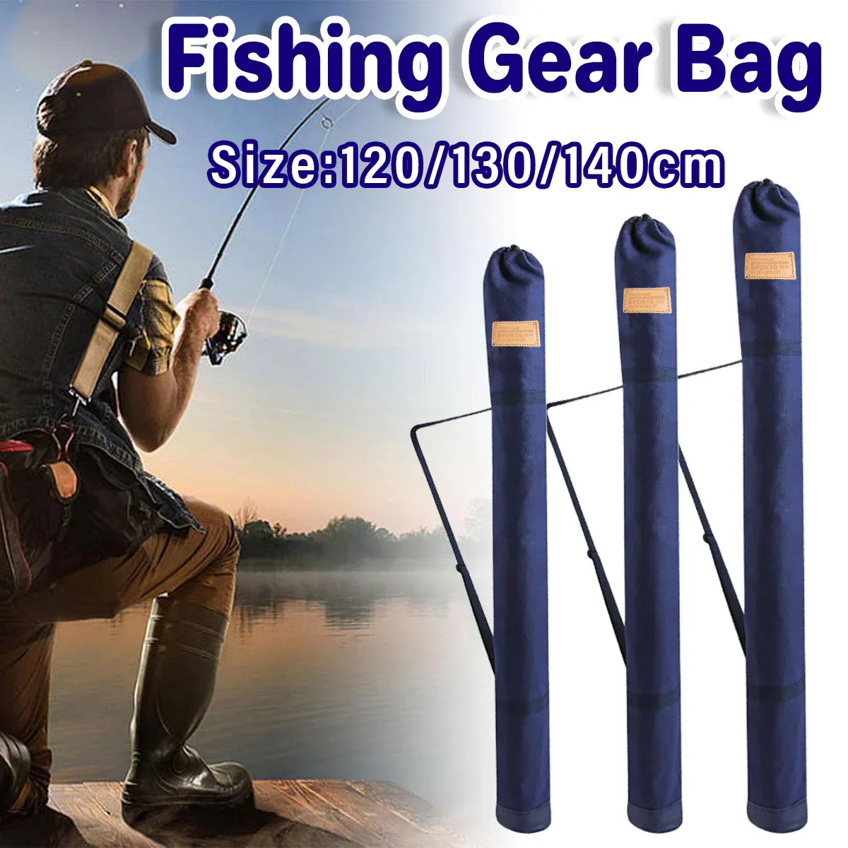 Outdoor Portable Fishing Rod Bag Folding Storage Carrier Waterproof Fishing Case - 130cm