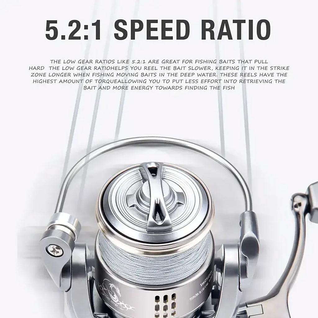 Double Handle Fishing Reel High-Speed Spinning Reel for Freshwater Saltwater - SW3000S