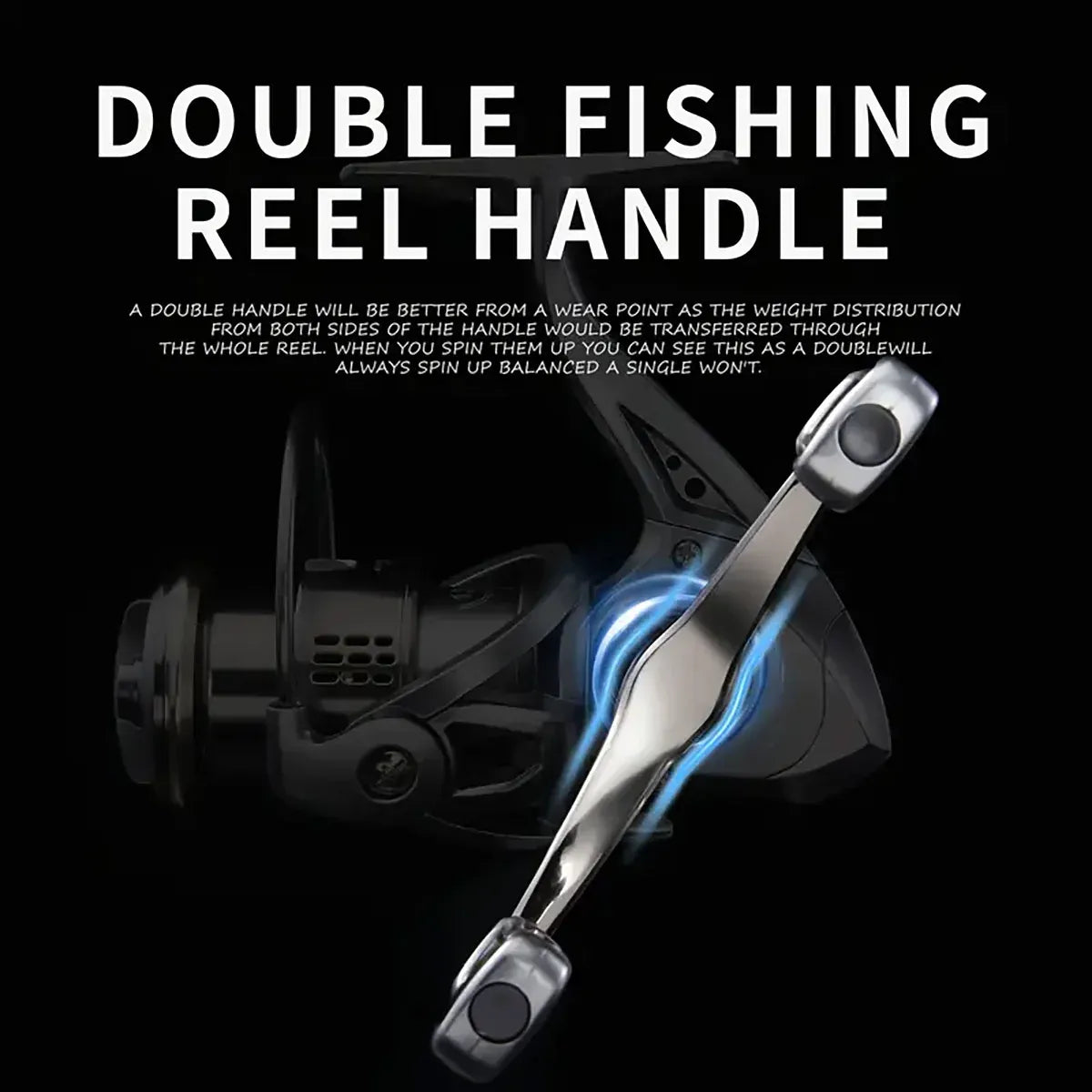 Double Handle Fishing Reel High-Speed Spinning Reel for Freshwater Saltwater - SW3000S