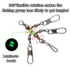 15pcs Wooden Shrimp Fishing Hooks Three Pronged Swivel Tackle Accessories Set - 2.8x4.3cm