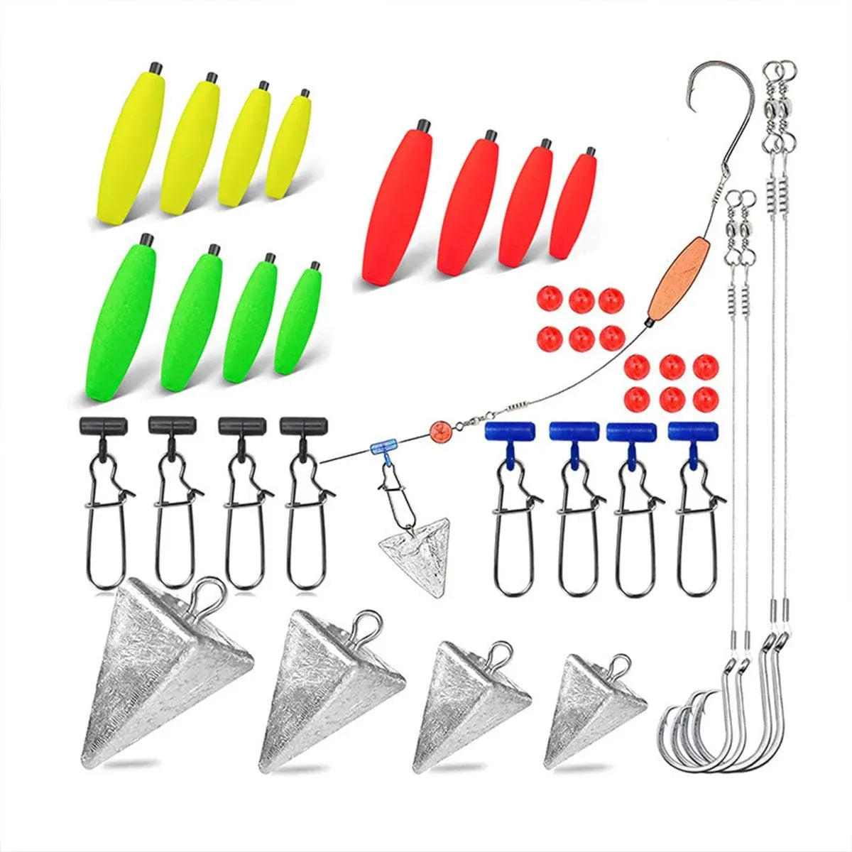 78pcs Fishing Gear Set Hooks Lures Baits Tackle Kit for Freshwater Saltwater