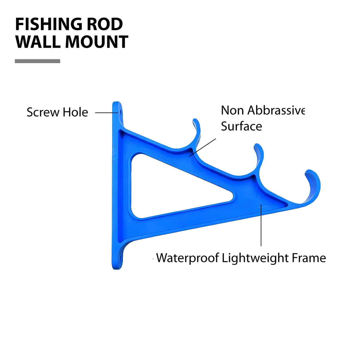 Fishing Rod Holder 3 Rod Capacity Durable for Offshore Kayak Surf - Blue