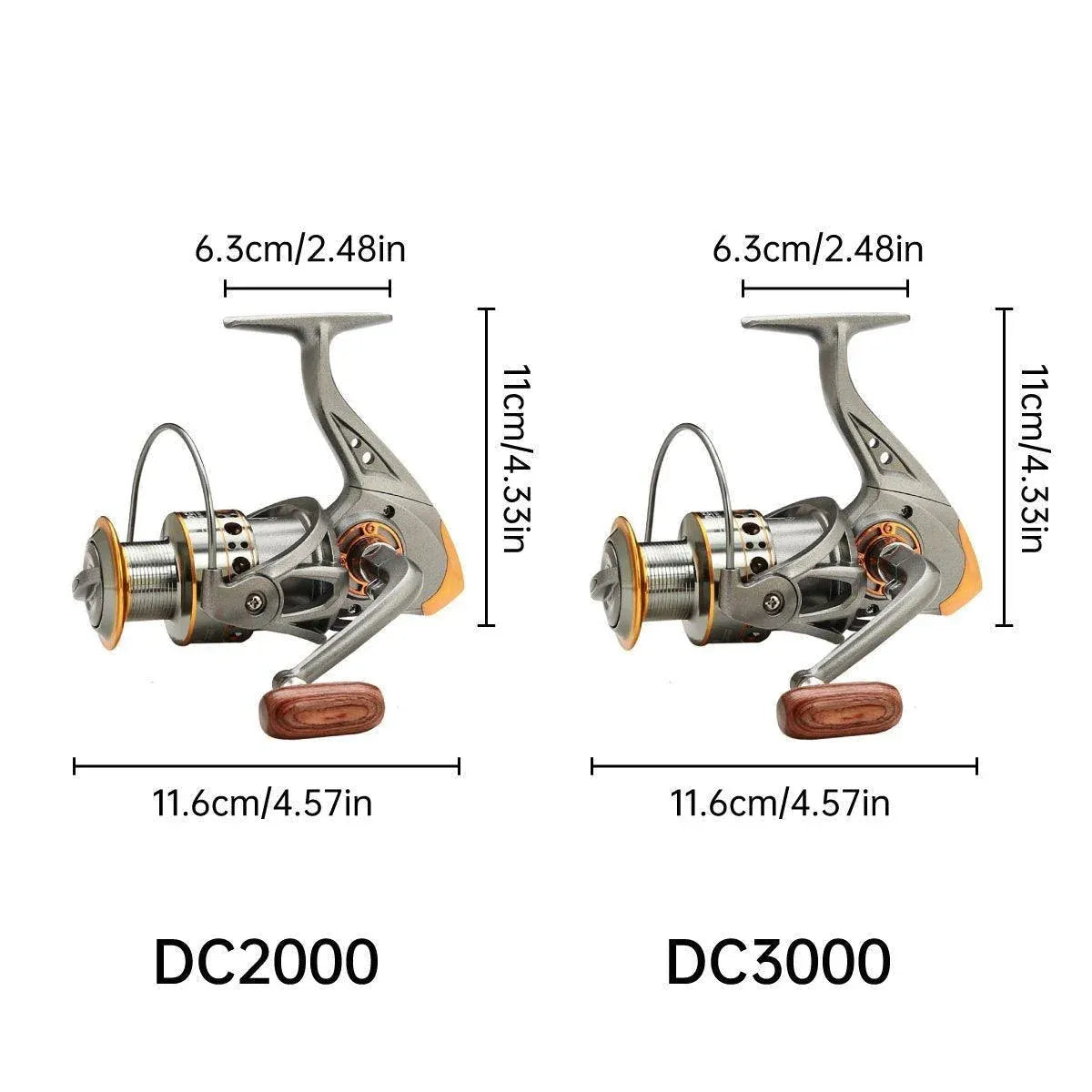 All-Metal Spinning Fishing Reel Sea Pole Fishing Gear Wire Cup Fishing Rod - 2000