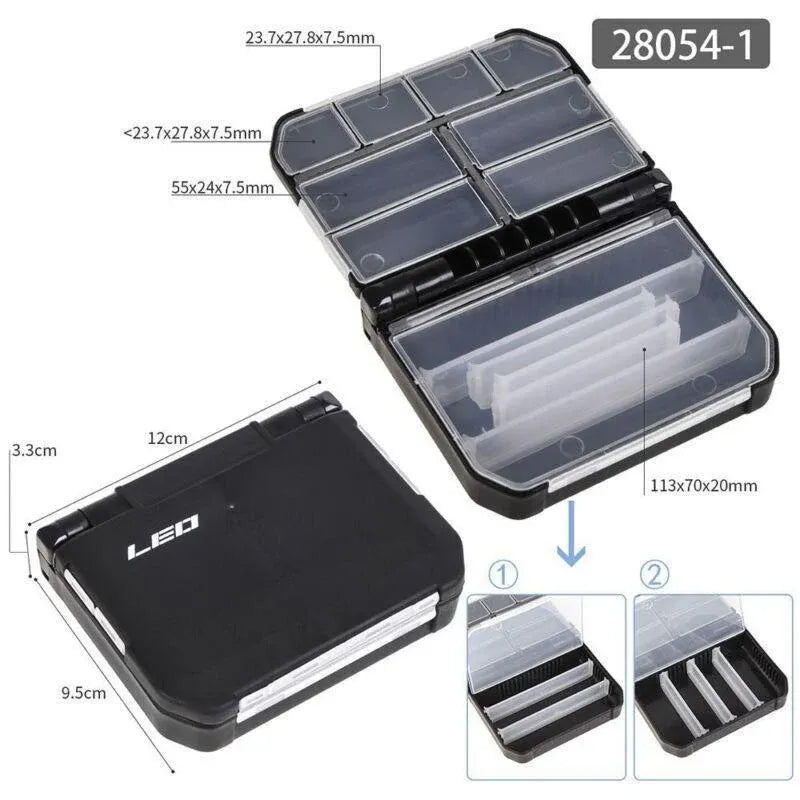 Fishing Accessories Storage Box with Hand Rope Hook Organizer for Fishing Gear - Large