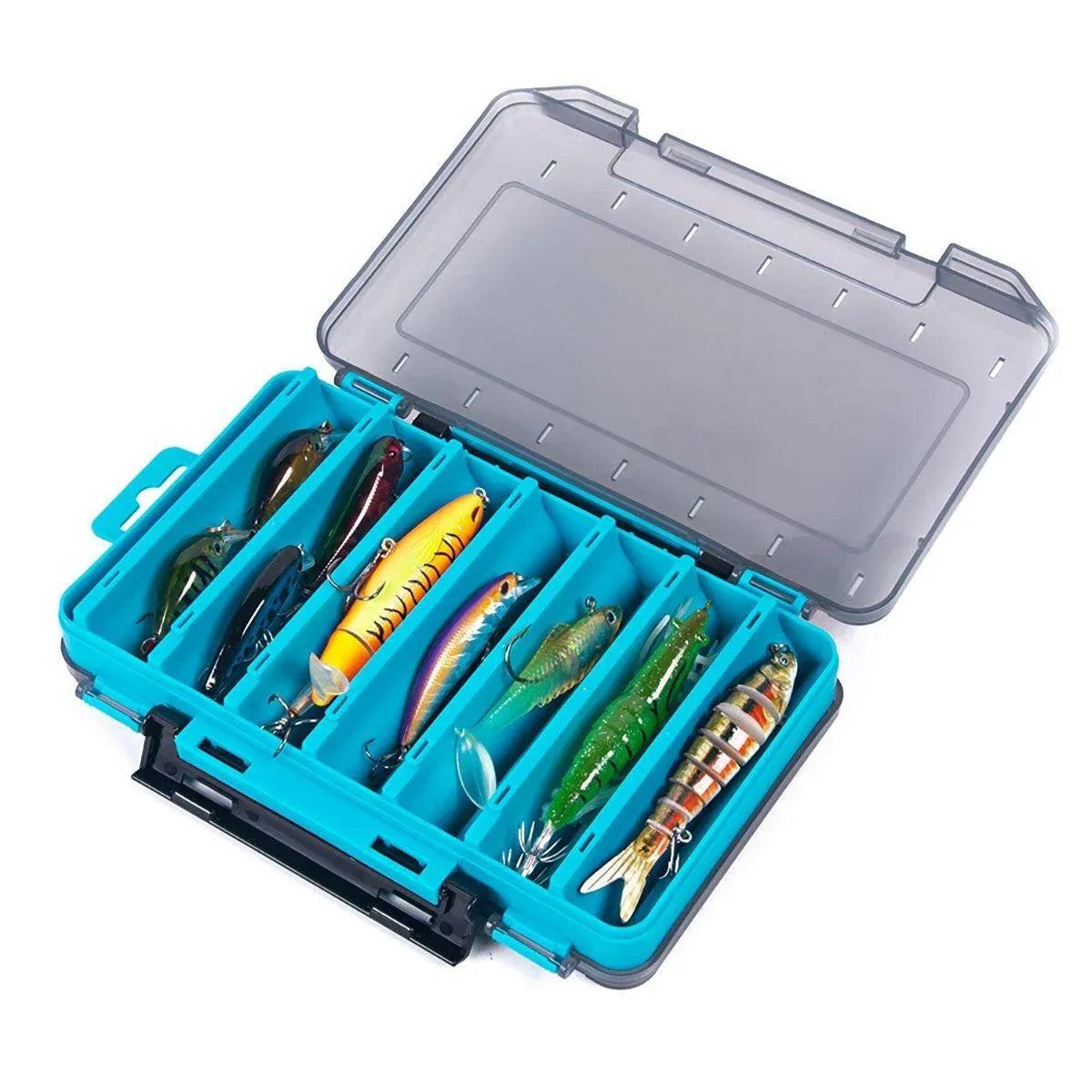 Multifunctional Fishing Bait Storage Box Accessories Gear Organizer Tool Box - Blue-S