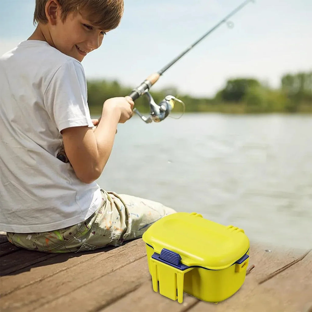Fishing Bait Box Insulated Worm Container Live Bait Holder Portable Waist Can - White