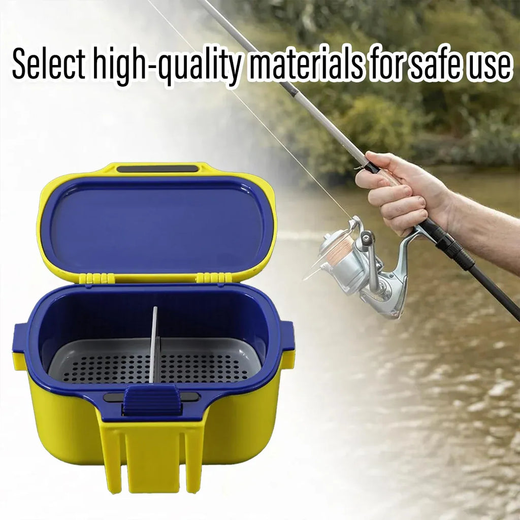 Fishing Bait Box Insulated Worm Container Live Bait Holder Portable Waist Can - White