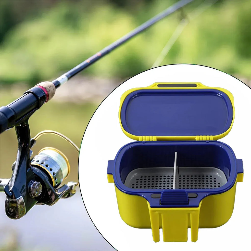 Fishing Bait Box Insulated Worm Container Live Bait Holder Portable Waist Can - White