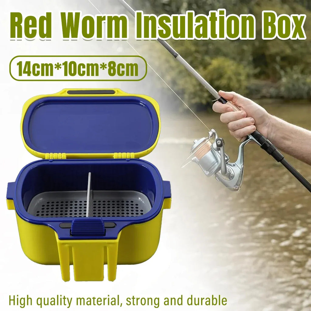 Fishing Bait Box Insulated Worm Container Live Bait Holder Portable Waist Can - Yellow