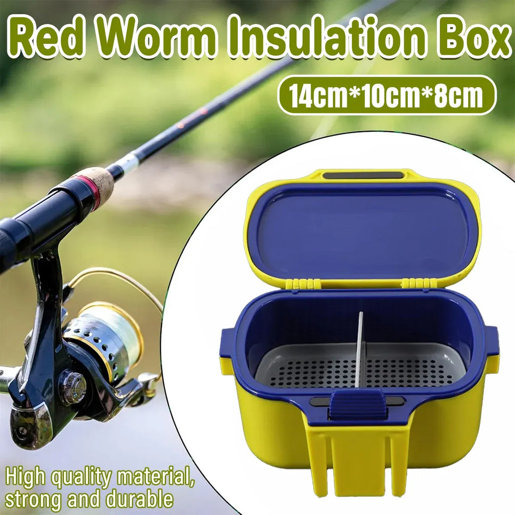 Fishing Bait Box Insulated Worm Container Live Bait Holder Portable Waist Can - Yellow