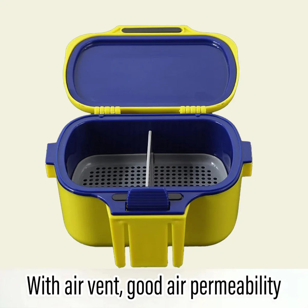 Fishing Bait Box Insulated Worm Container Live Bait Holder Portable Waist Can - Yellow