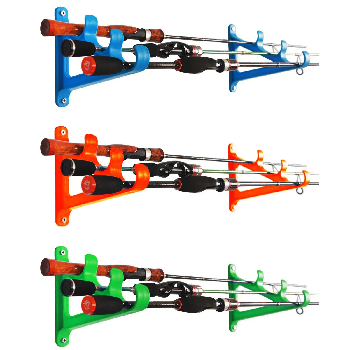 Fishing Rod Holder 3 Rod Capacity Durable for Offshore Kayak Surf - Green