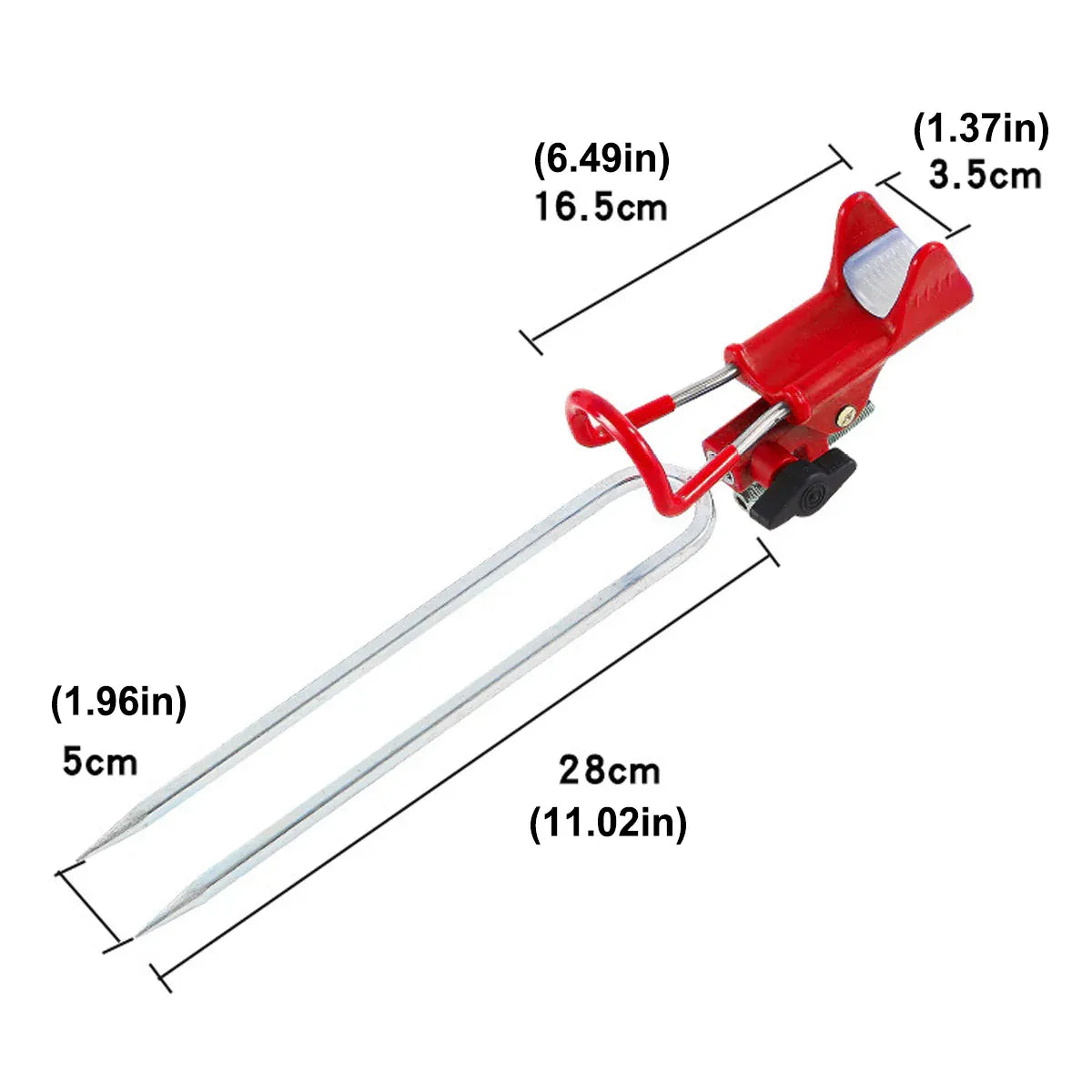 2Pcs Bank Fishing Rod Holders Adjustable Fish Pole Holder Ground Support Red