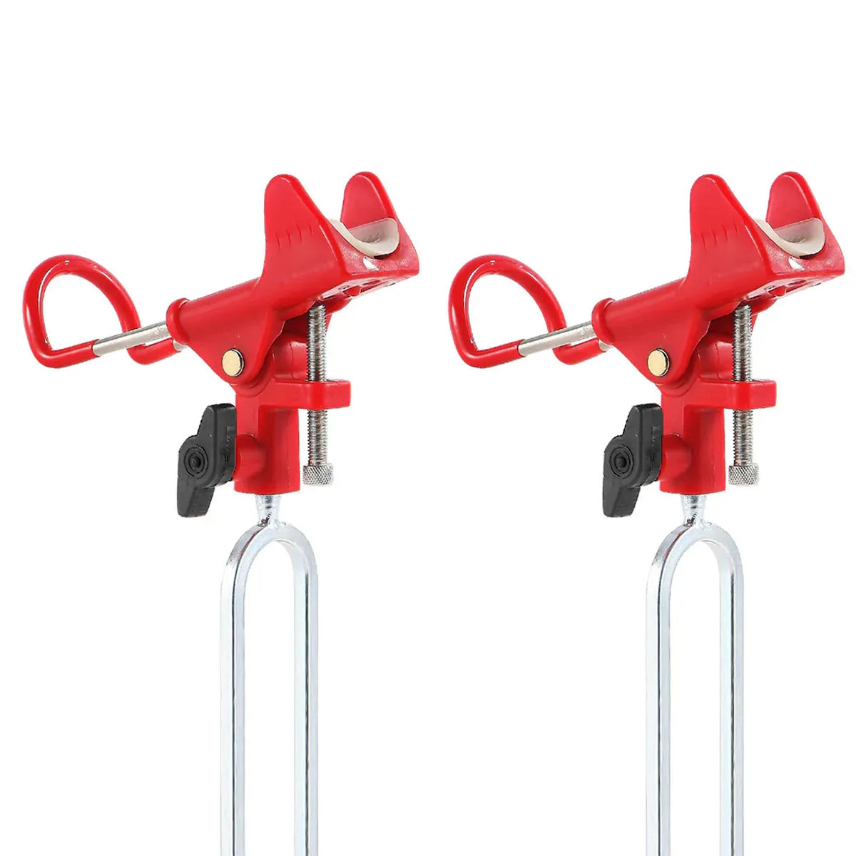 2Pcs Bank Fishing Rod Holders Adjustable Fish Pole Holder Ground Support Red