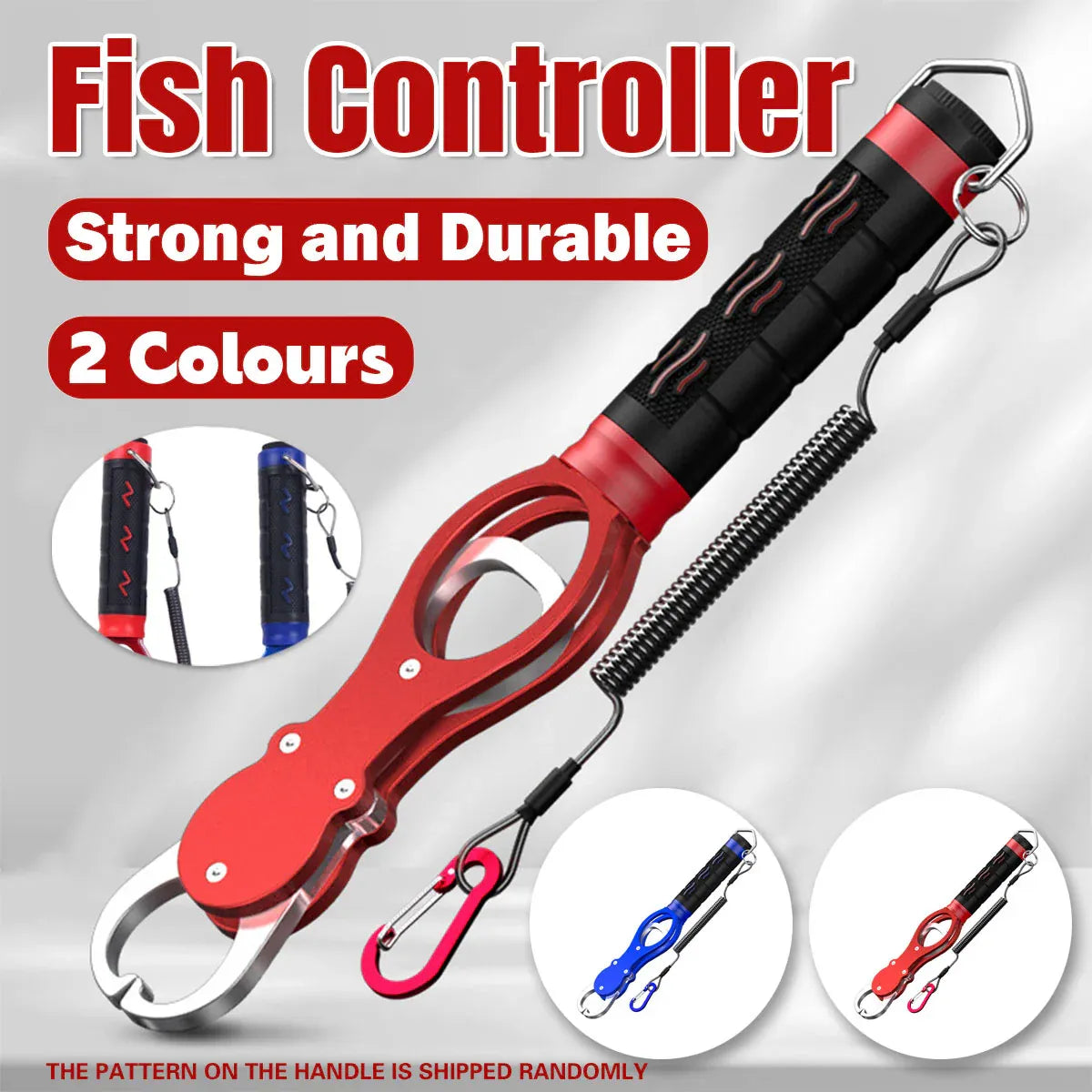 Multi Function Fish Control Clamp with Scale Fishing Tool Portable Lip Gripper - Red