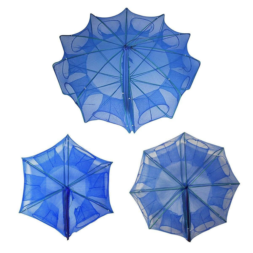 6/8/10 Holes Fishing Net Small Foldable Square Folding Shrimp Eel Lobster Trap - 8Holes