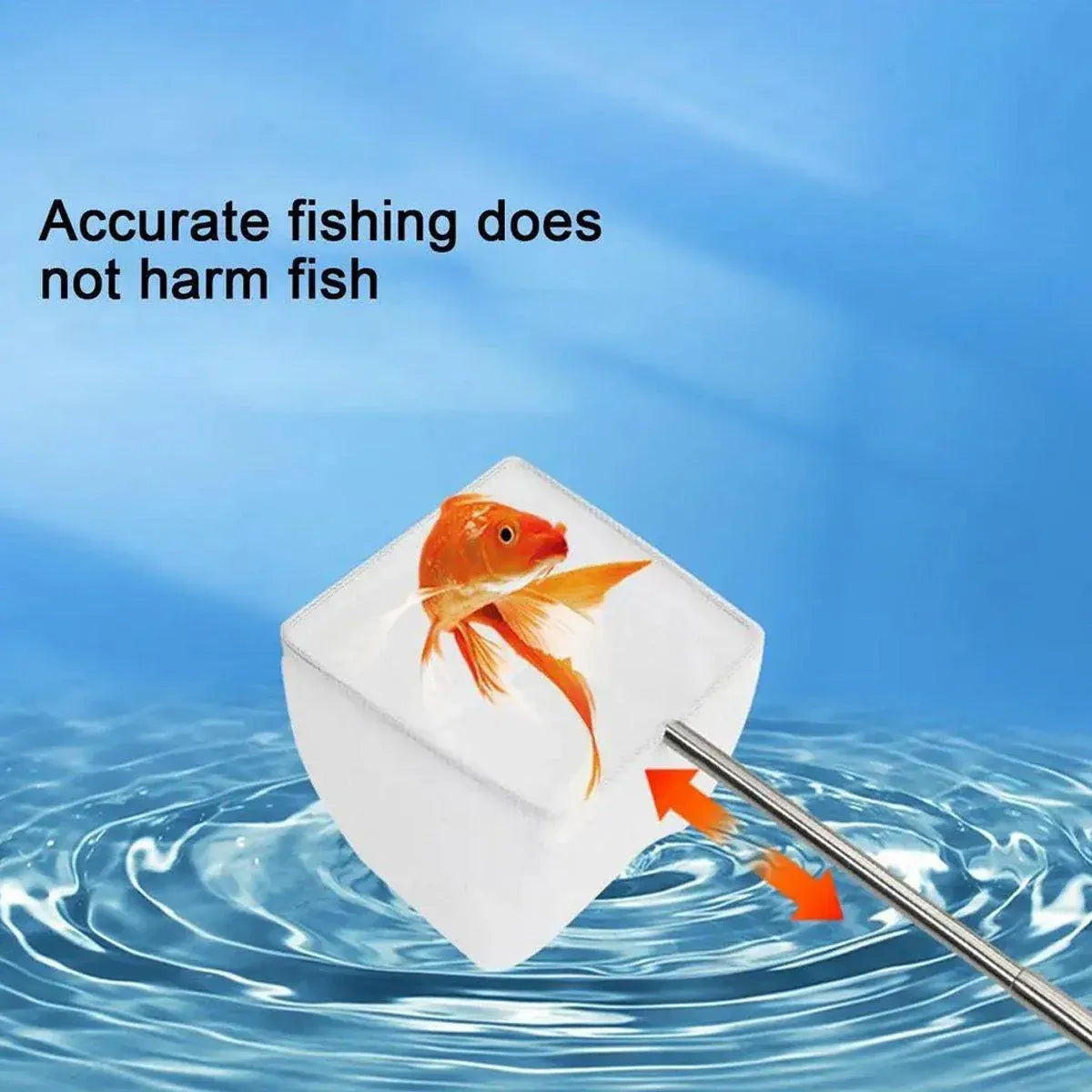 Retractable Fish Net for Fish Tank Pocket Fishing Net with Handle Aquarium Tools - Square-L