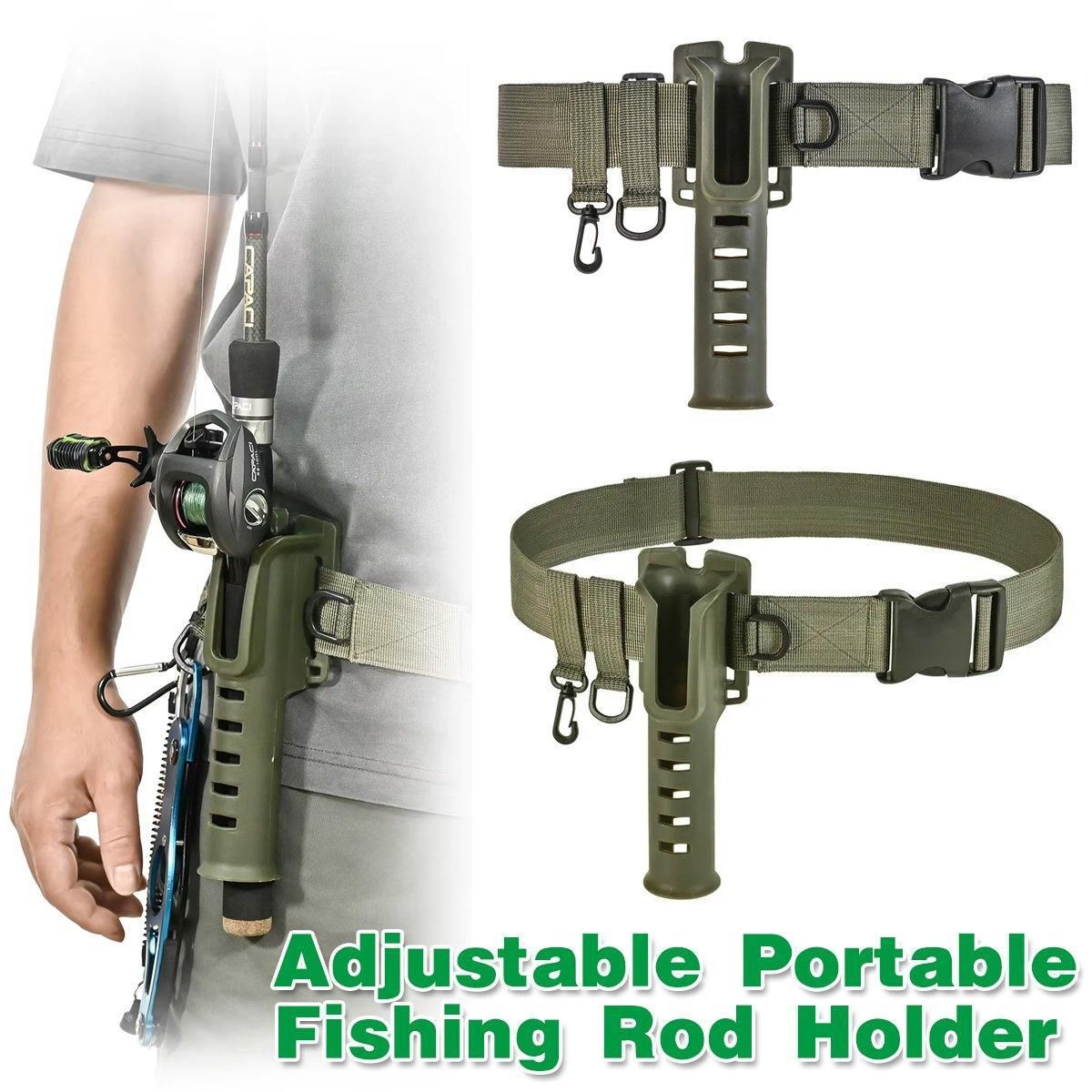 Adjustable Fishing Rod Holder Belt Portable Waist Strap Fishing Gear Rod Storage