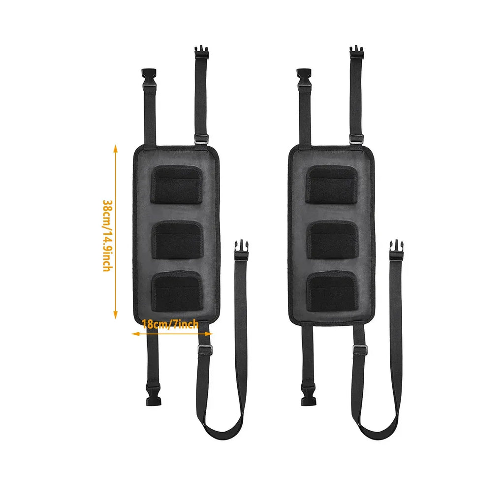 1 Pair Car Fishing Rod Holder Rear Seat Storage Rack Strap Belt Gear Organizer