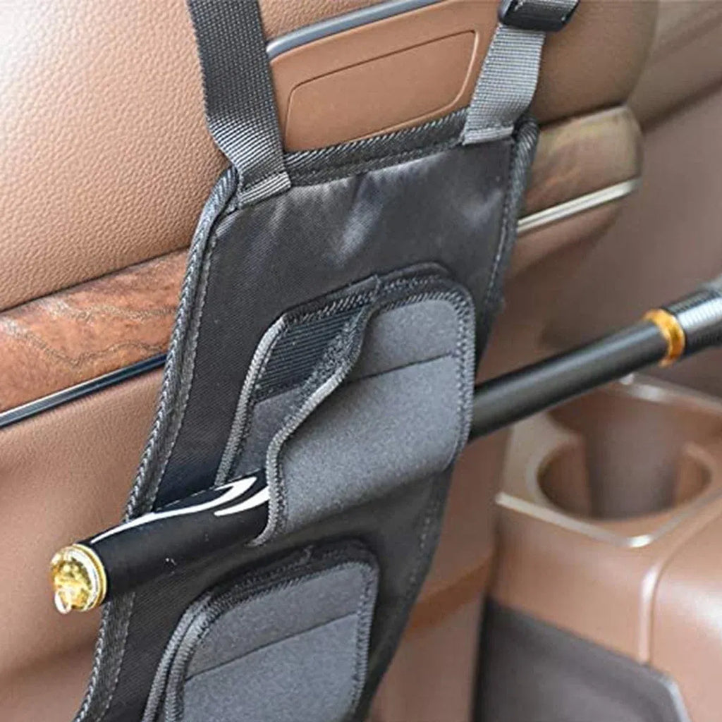 1 Pair Car Fishing Rod Holder Rear Seat Storage Rack Strap Belt Gear Organizer