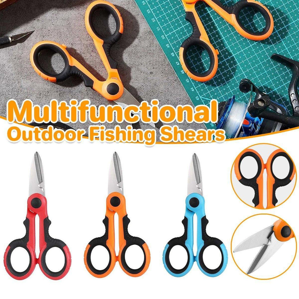 Multi Functional Serrated Fishing Scissors for Cutting Line Horse Fishing Gear - Orange