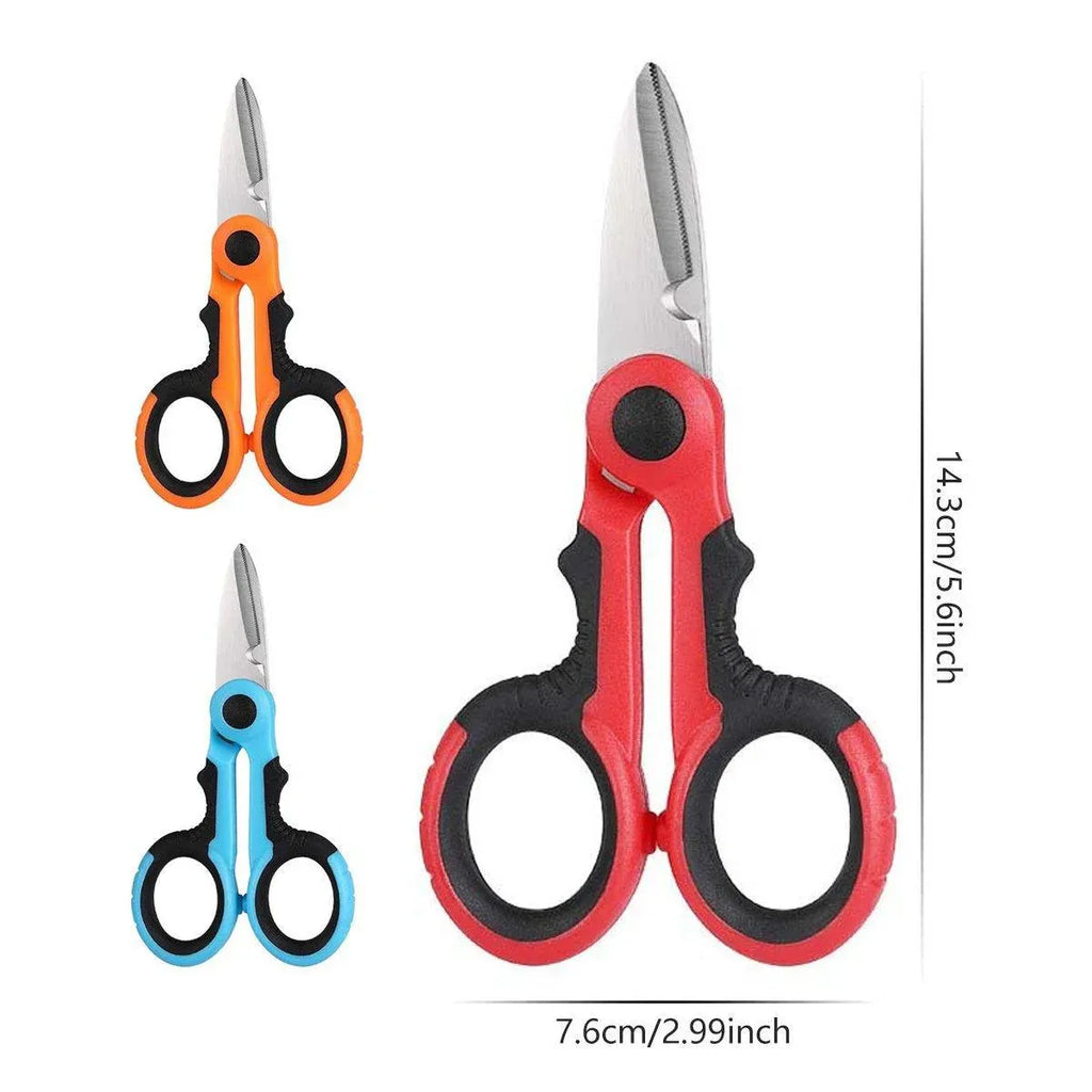Multi Functional Serrated Fishing Scissors for Cutting Line Horse Fishing Gear - Orange