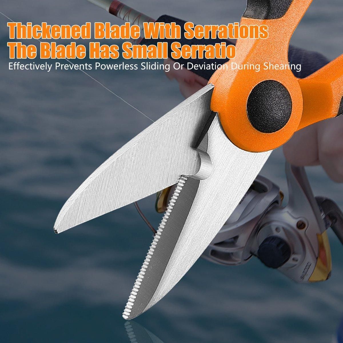 Multi Functional Serrated Fishing Scissors for Cutting Line Horse Fishing Gear - Orange