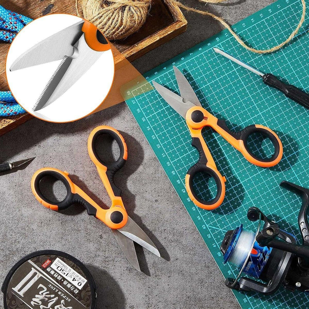 Multi Functional Serrated Fishing Scissors for Cutting Line Horse Fishing Gear - Orange