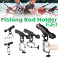 Adjustable Rotating Fishing Rod Holder Mount for Kayak Canoe Boat Rail Clamp
